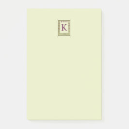Bloco De Notas Letra Vintage Monograma Floral Frame Nouveau