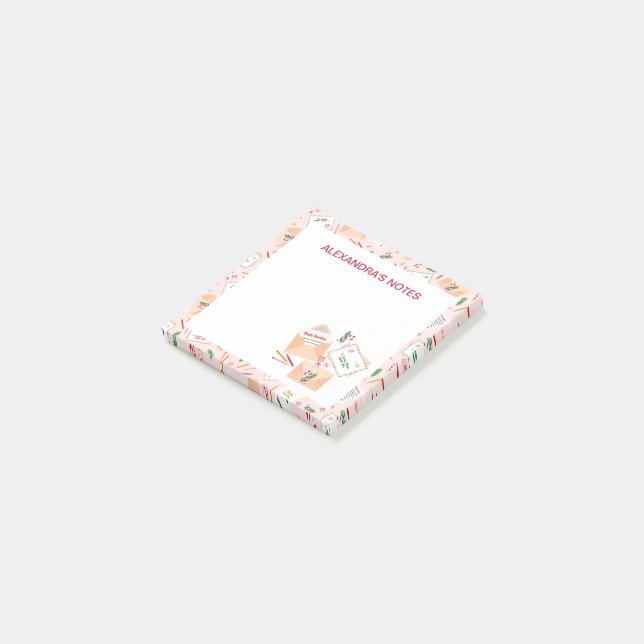 Bloco De Notas Letras bonitas para Papais noeis e Padrão de Natal (Inclinado)