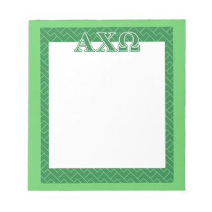 Bloco De Notas Letras Verde Alphi Chi Omega