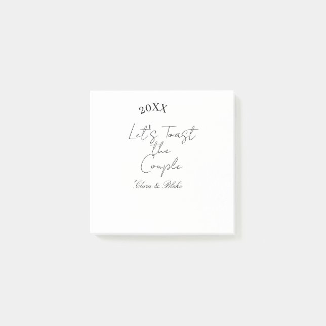Bloco De Notas Let's toast the couple engagement wedding party ye (Frente)