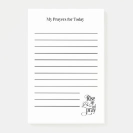 Bloco De Notas Levante-se e reze a lista branca de preces em linh