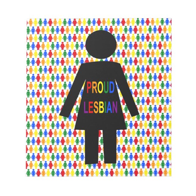 Bloco De Notas LGBTQ Silhouette Lésbica e Damas Arco-Íris (Frente)