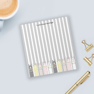 Bloco De Notas Lhamas Coloridas Personalizadas de Cor Retro Fofa