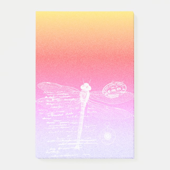 Bloco De Notas libélula de gradiente de Pastel (Frente)