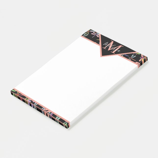 Bloco De Notas Libélulas coloridas personalizadas   (Inclinado)