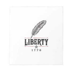 Bloco De Notas Liberdade 1776 Desenho Vetorial de Pena Patriótica