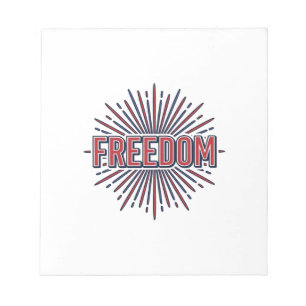 Bloco De Notas Liberdade Fogos de Artifício Patrióticos Vector De