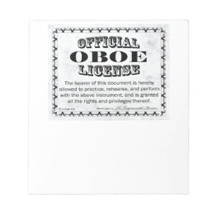 Bloco De Notas Licença Oboe