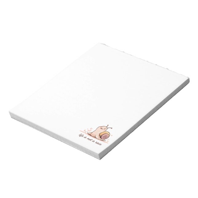Bloco De Notas  "Life Is Not a Race" Motivational Snail Notepad  (Invertido)