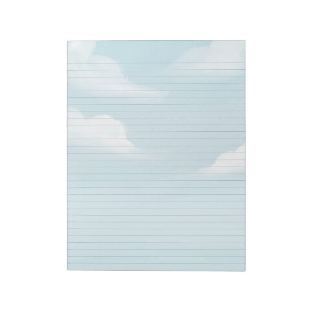 Bloco de notas ligado ao céu azul e às nuvens (Invertido)