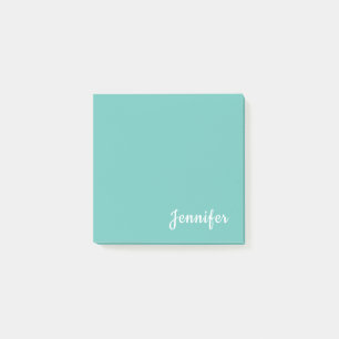 Bloco De Notas Ligeiro Teal Trendy Modern Minimalista Chic Name