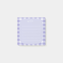 Bloco De Notas light lavender Plaid Note Design