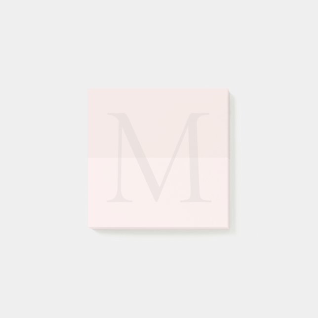 Bloco De Notas Light Pink Monogram Initial  (Frente)