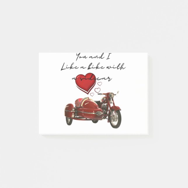 Bloco De Notas Like A Motorcycle With A Sidecar (Frente)