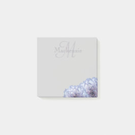 Bloco De Notas Lilac Dahlia Floral Monograma Cinza