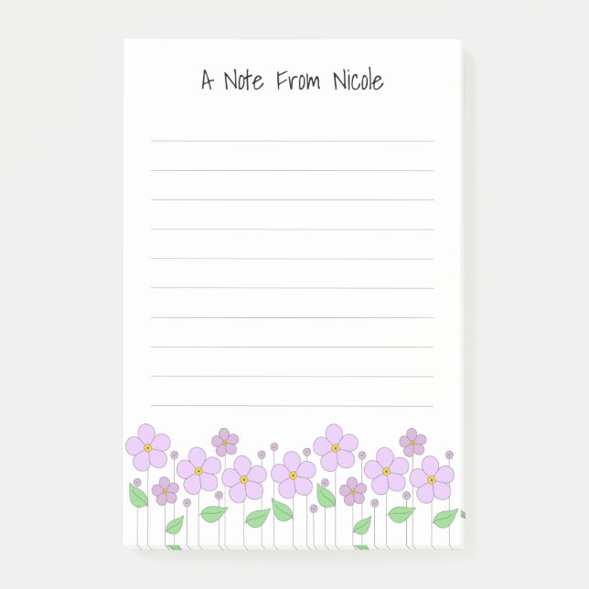 Bloco De Notas Lilac Flowers Lined Paper - Notas de Posto (Frente)