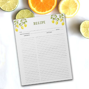Bloco De Notas Limão - Culinário Tropical Recebe Notepad