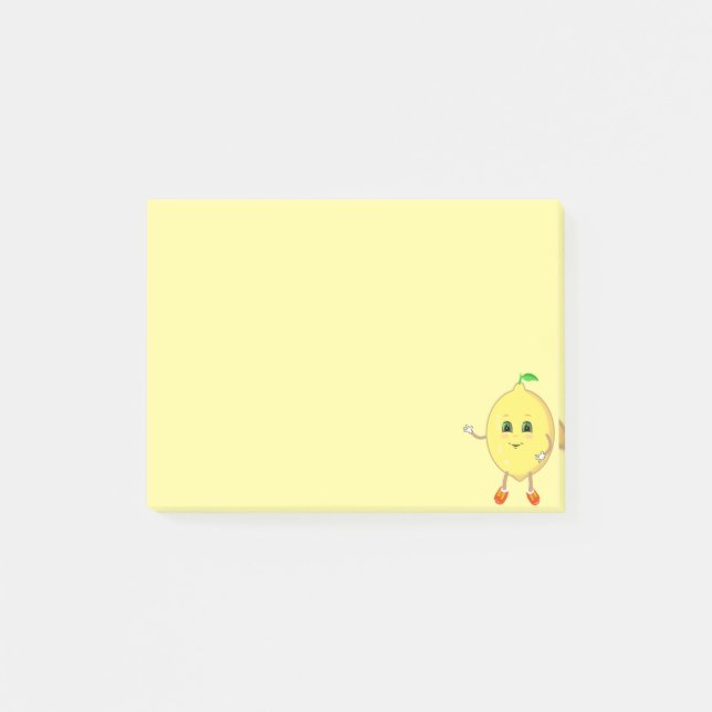 Bloco De Notas Limão feliz fofo em amarelo (Frente)