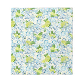 Bloco De Notas Limão, hortelã e cubos de gelo