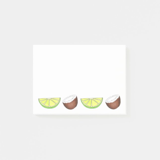 Bloco De Notas Limão tropical e Fruta de coco Postam seu (Frente)