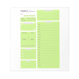 Bloco De Notas Lime Green Minimalist Daily Planner Template