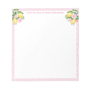Bloco De Notas Limões bonito de Amalfi Rosa Da Mesa De