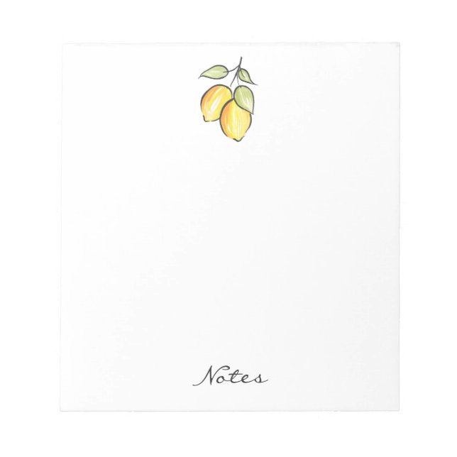 Bloco De Notas Limões de Aquarelas e Tintas (Frente)