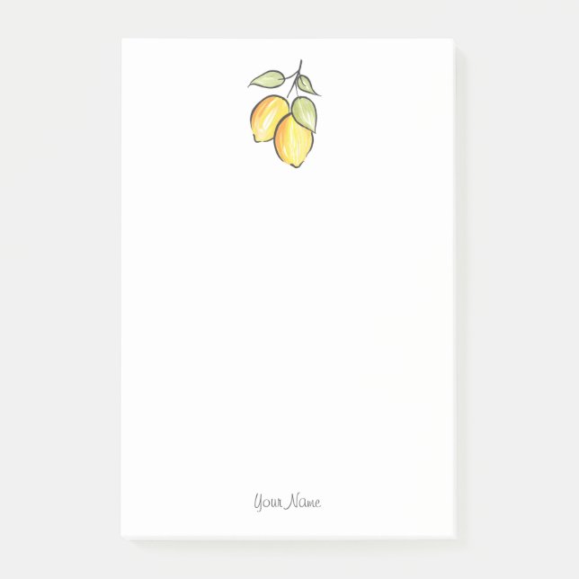 Bloco De Notas Limões de Aquarelas e Tintas (Frente)