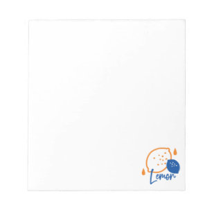 Bloco De Notas Limon Line Art minimalista - Fruta moderna de citr