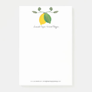 Bloco De Notas Limoncillo de Limão e Lima em Aquarela Minimalista
