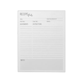 Bloco De Notas Limpar + Páginas de Receita Detalhadas Simples no