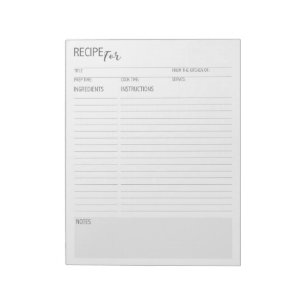 Bloco De Notas Limpar + Páginas de Receita Detalhadas Simples no 