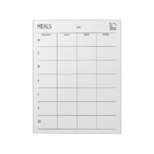 Bloco De Notas Limpar + Planeador de Refeições Simples