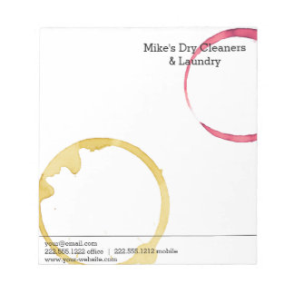 Bloco De Notas Limpeza a seco e coloração de vinho não é crime