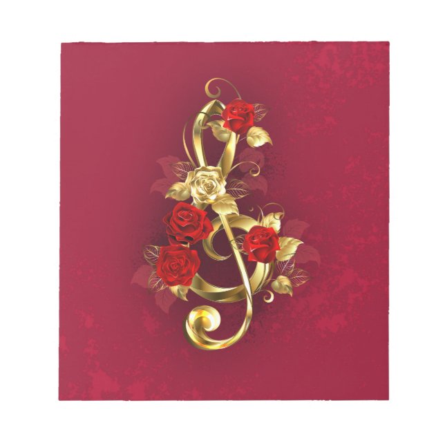 Bloco De Notas Limpeza de ouro com Flores Rosa (Frente)