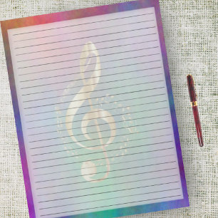 Bloco De Notas Limpeza Dourada de Música em Grande Escala em Col