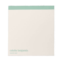 Bloco De Notas Limpo Minimalista Turquesa-Verde & Pêssego Pálido