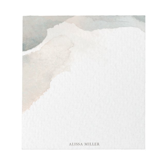 Bloco De Notas Linda Abstrato Artística de Aquarela Moderna (Frente)