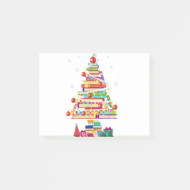 Bloco De Notas Linda biblioteca de Natal, libra para o amante de  (Frente)