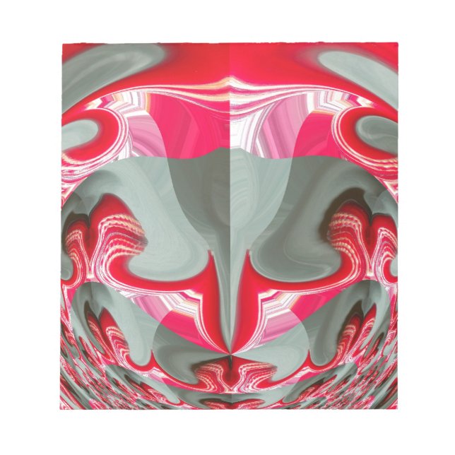 Bloco De Notas Linda cinza de cinzas vermelhas motif geométrico A (Frente)