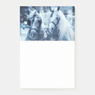 Bloco De Notas Linda Equipe de Cavalo Foto de Inverno