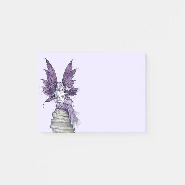 Bloco De Notas Linda Fada Roxa e Borboleta (Frente)