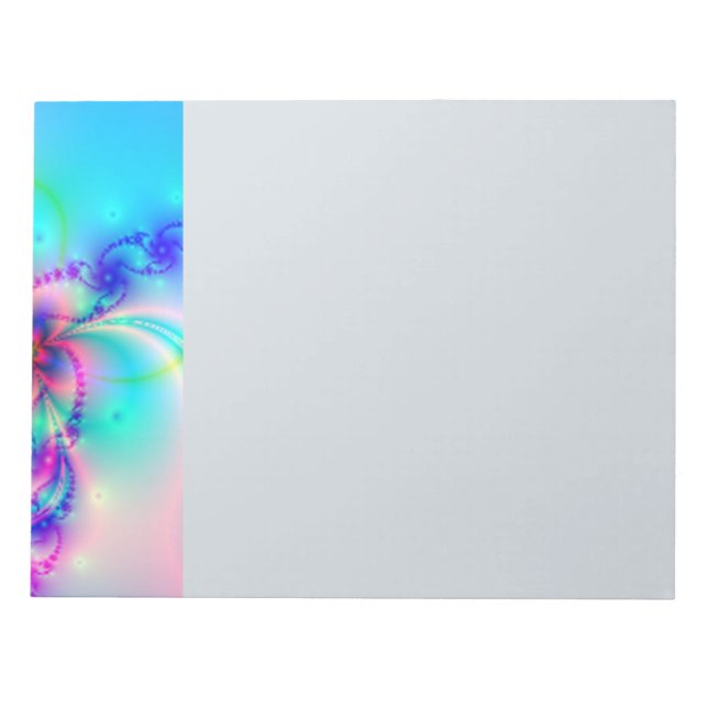 Bloco De Notas Linda Flor Fractal Rosa (Frente)