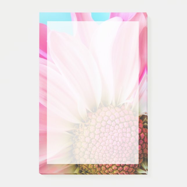 Bloco De Notas Linda Flor Rosa Fechar Foto (Frente)