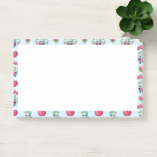 Bloco De Notas Linda Floral Mason Jar Hearts Pattern