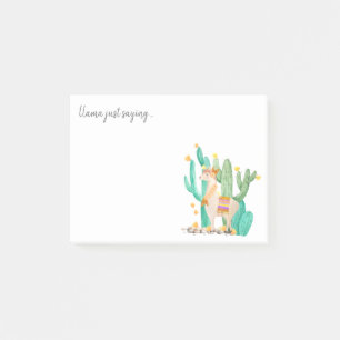 Bloco De Notas Linda Llama & Cacto Aquarela - Llama Só Dizendo