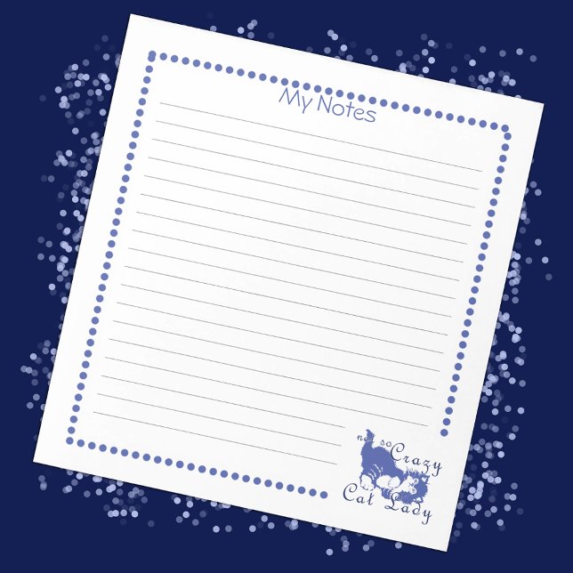 Bloco De Notas Linda Não Tão Louca Lady Gato Notepad (Criador carregado)