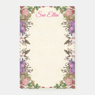 Bloco De Notas Lindas Flores 987 Notas de Posto