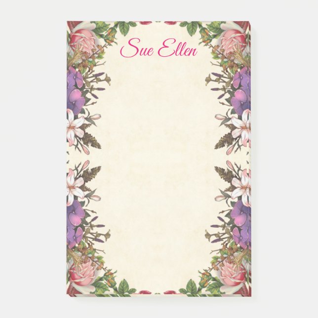 Bloco De Notas Lindas Flores 987 Notas de Posto (Frente)