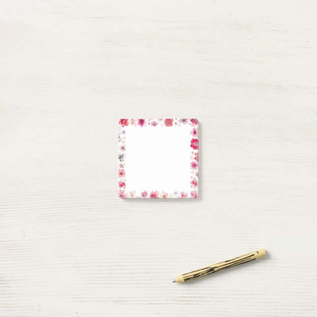 Bloco De Notas Lindas Notas de Posta Floral (Na mesa)